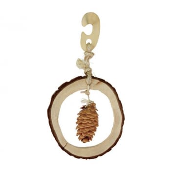 REF - B02091 RODENTS WOODEN HANGING TOY WITH PINEAPPLE