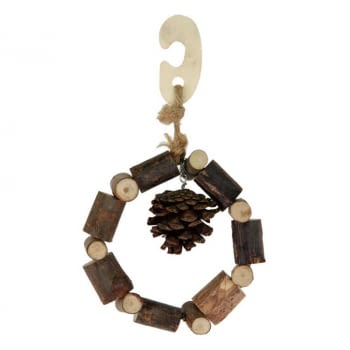 REF - B02092 RODENTS HANGING TOY RING WOODEN BLOCKS WITH PINEAPPLE